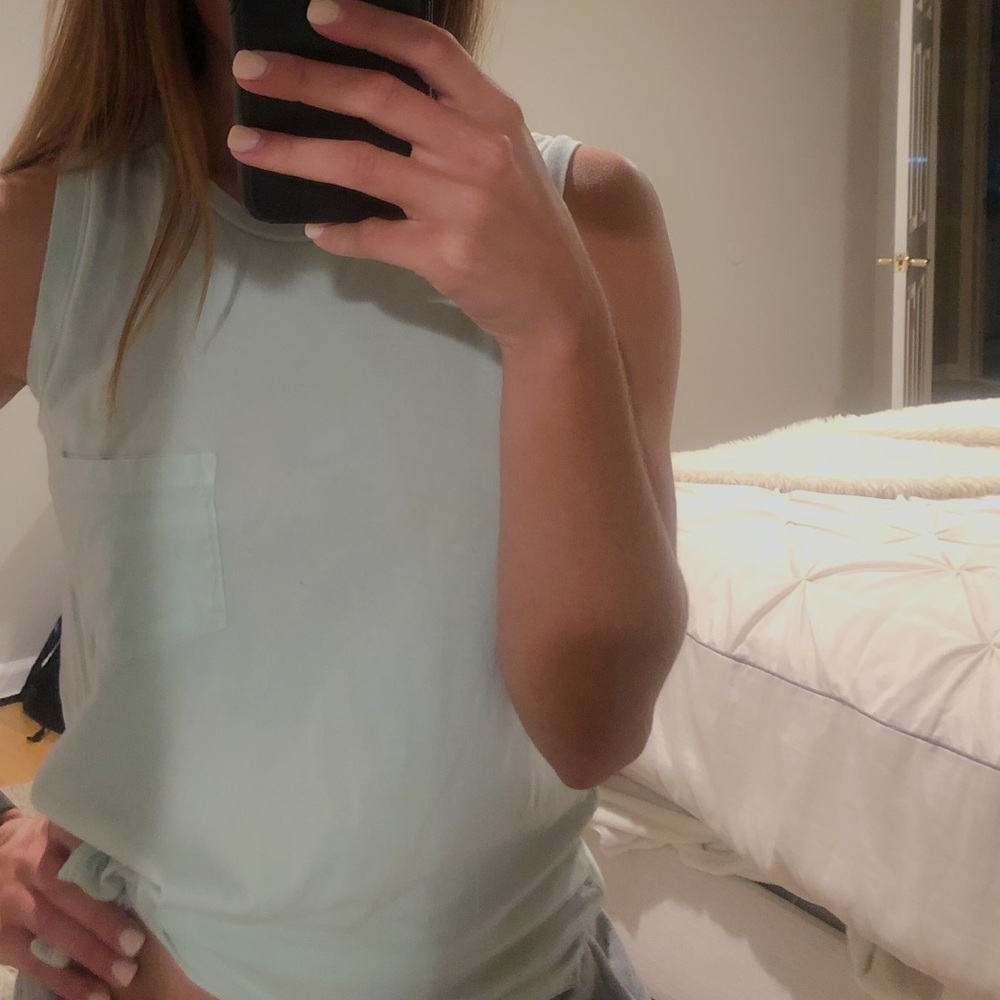 light mint j crew tank top